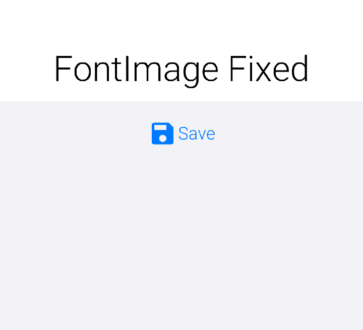 Icon font from material design icons created with the fixed size of display width