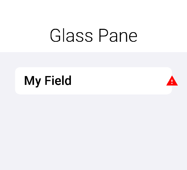 The glass pane draws the warning sign on the border of the component peeking out