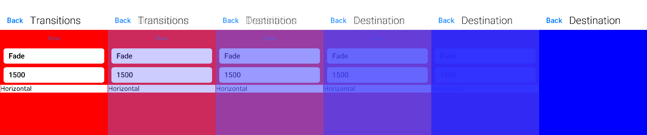 Fade transition is probably the simplest one around